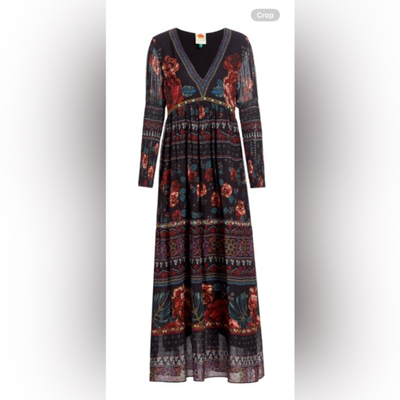 NWOT FARM Rio size S embroidered floral maxi dress - Picture 1 of 16